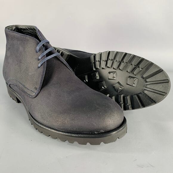 HARRYS OF LONDON Size 8 Griffen Black Nubuck Leather Lace-Up Boots main image 5